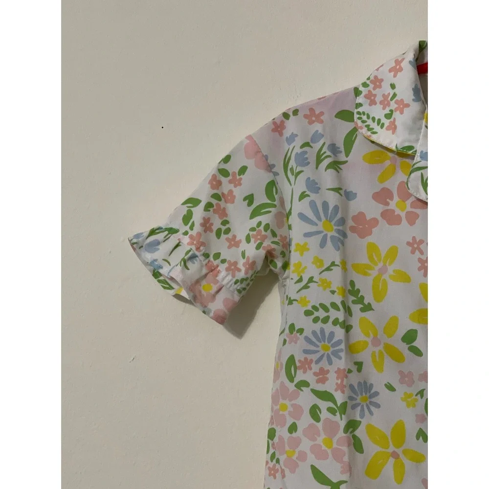 Floral Boho CottageCore Casual Girls Pajamas Sleepwear Short Sleeve Pants Size 4